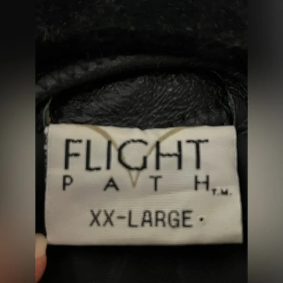 Vintage 90's Flight Path Leather Jacket Deadstock Moto Biker Patchwork Black XL